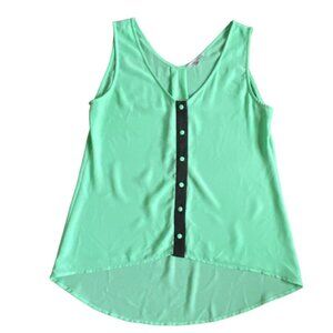 Naked Zebra Womens Semi Sheer Flowy Tank Top-Mint-Size M-GUC